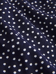 Laura Ashley Navy Spot Sailor Collar Mini Dress With Linen - Image 11 of 11