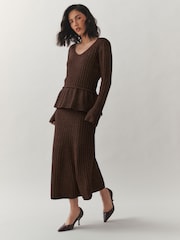 Laura Ashley Textured Knitted Fit and Flare Midi Skirt - Bild 1 von 4