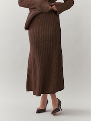 Laura Ashley Textured Knitted Fit and Flare Midi Skirt - Bild 3 von 4