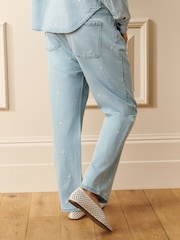 Laura Ashley Denim Daisy Embroidered Straight Jeans - Image 4 of 10