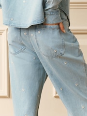 Laura Ashley Denim Daisy Embroidered Straight Jeans - Image 5 of 10
