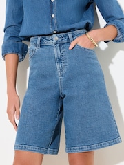 Friends Like These Mid Wash Denim Bermuda Shorts - Image 3 of 5