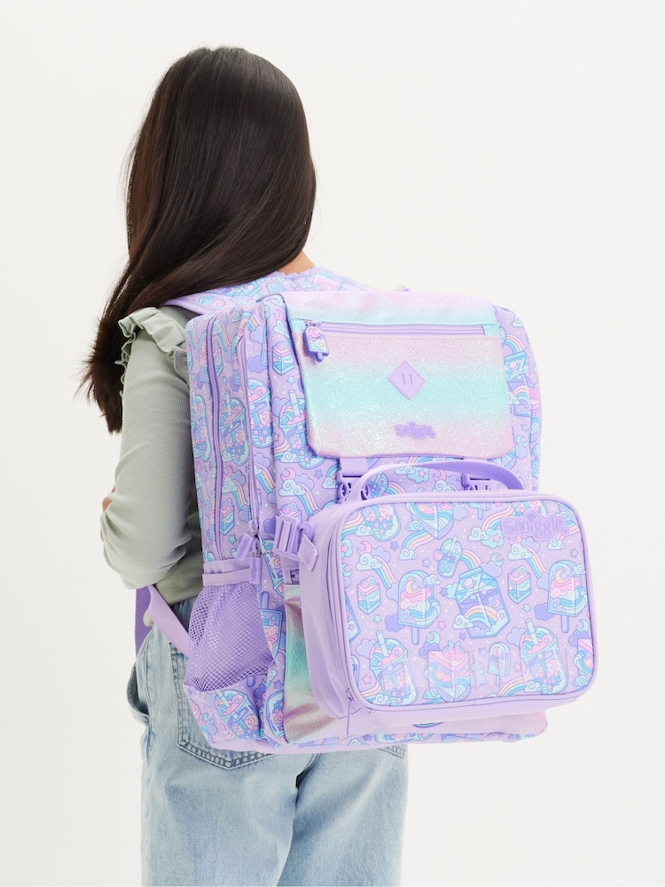 Smiggle Purple Trailblazer Foldover Attach Backpack - Image 2 of 5 Smiggle Purple Trailblazer Foldover Attach Backpack - Image 2 of 5