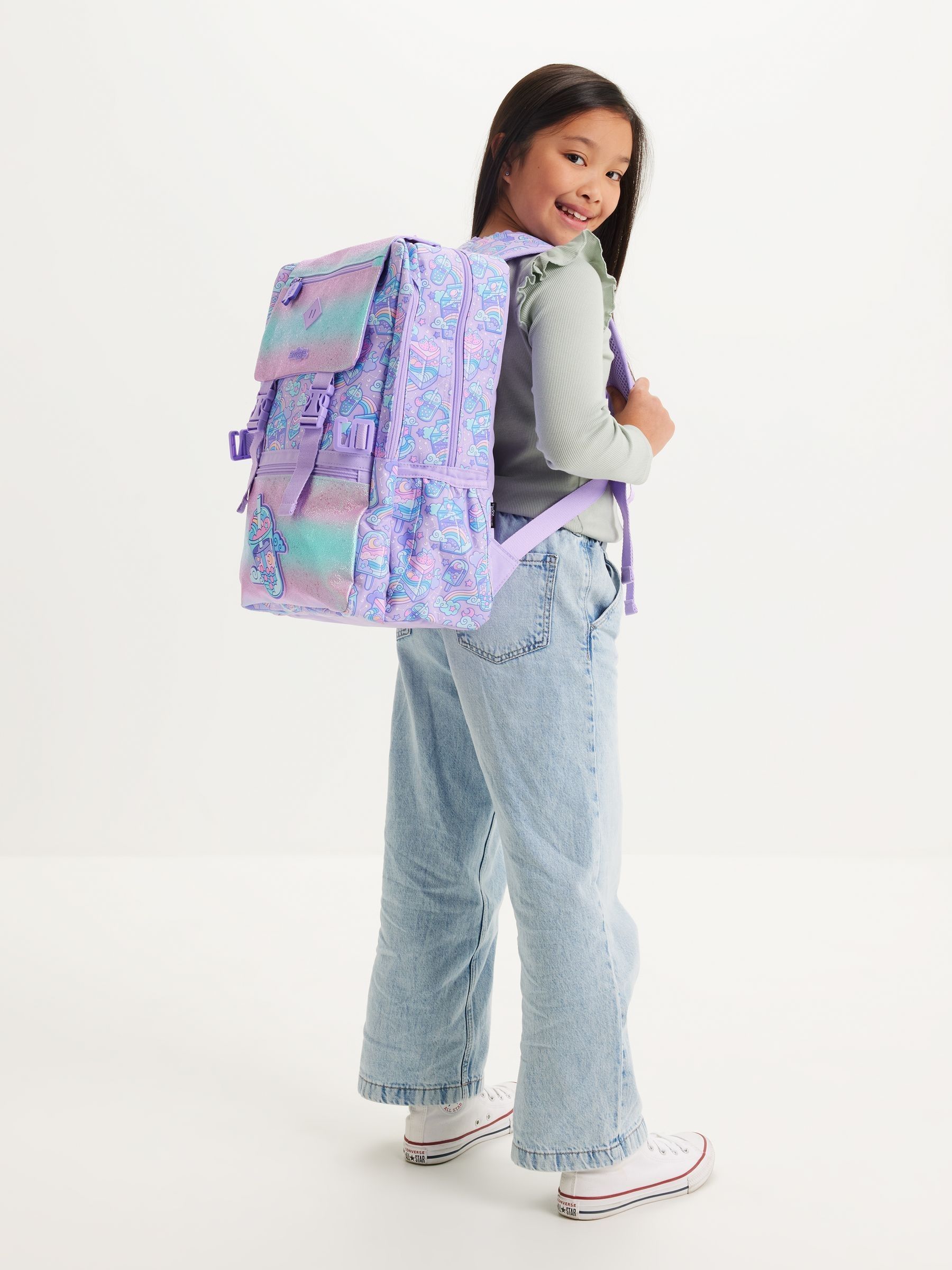 Buy Smiggle Purple Trailblazer Foldover Attach Backpack from Next USA
