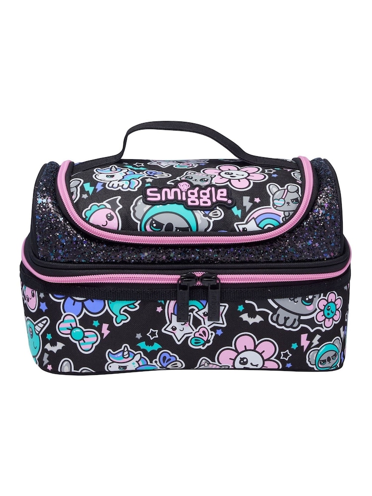 Smiggle Black Trailblazer Double Decker Lunchbox - Image 5 of 5 Smiggle Black Trailblazer Double Decker Lunchbox - Image 5 of 5
