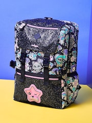Smiggle Black Trailblazer Foldover Attach Backpack - Image 2 of 7