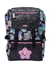 Smiggle Black Trailblazer Foldover Attach Backpack - Image 3 of 7