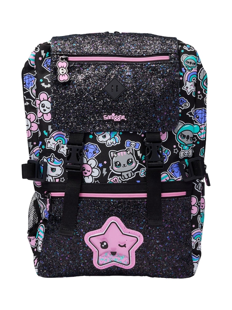 Zaino Smiggle Game Flash 42 Cm, Argento, In Finta Pelle E Poliestere, Nuovo Con Etichette, Venditore UK