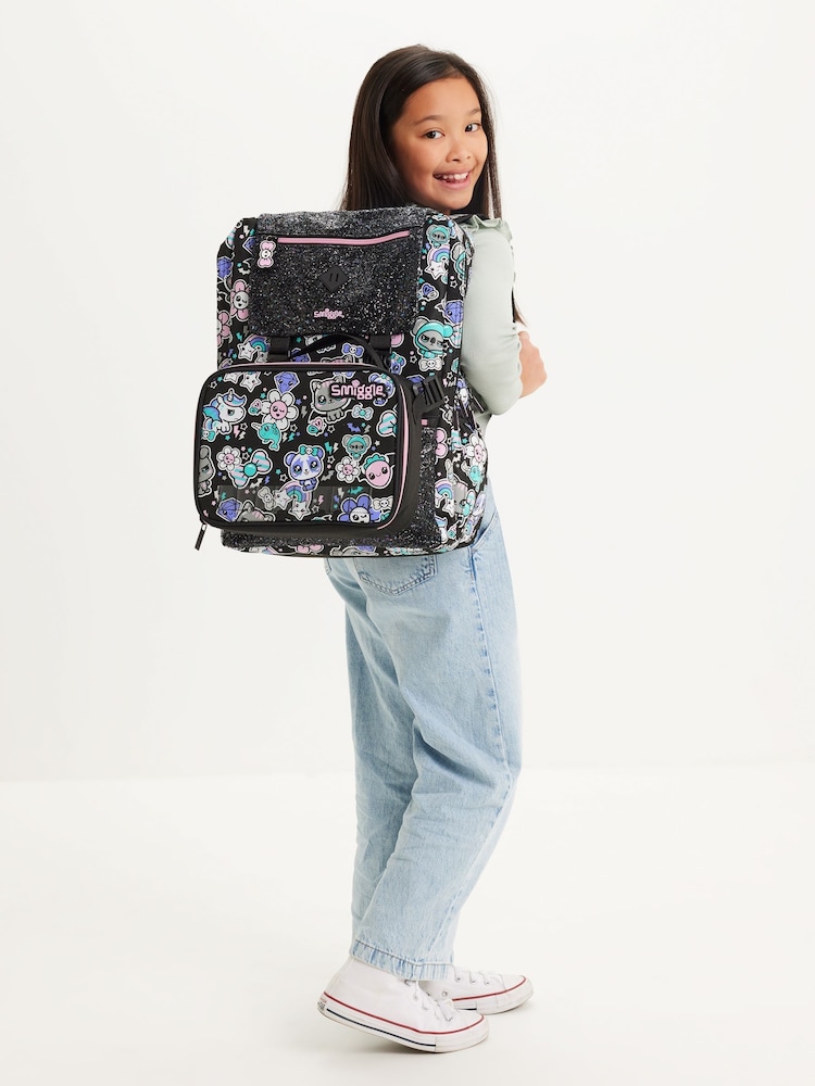 Smiggle Black Trailblazer Foldover Attach Backpack - Image 7 of 7
