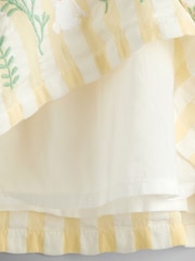 JoJo Maman Bébé Yellow Bunny Embroidered Dress, Knicker and Hat Set - Image 11 of 12