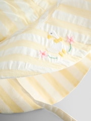 JoJo Maman Bébé Yellow Bunny Embroidered Dress, Knicker and Hat Set - Image 12 of 12