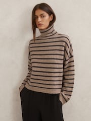 Reiss Neutral/Chocolate Brown Wynn Jumper - Image 3 of 6