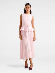 Forever New Luella Pleated Mixed Midi Dress - Imagem 1 de 4