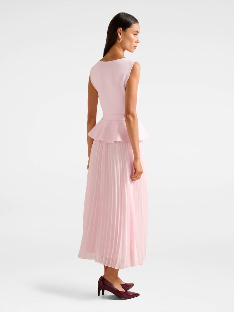 Forever New Luella Pleated Mixed Midi Dress - Imagem 2 de 4