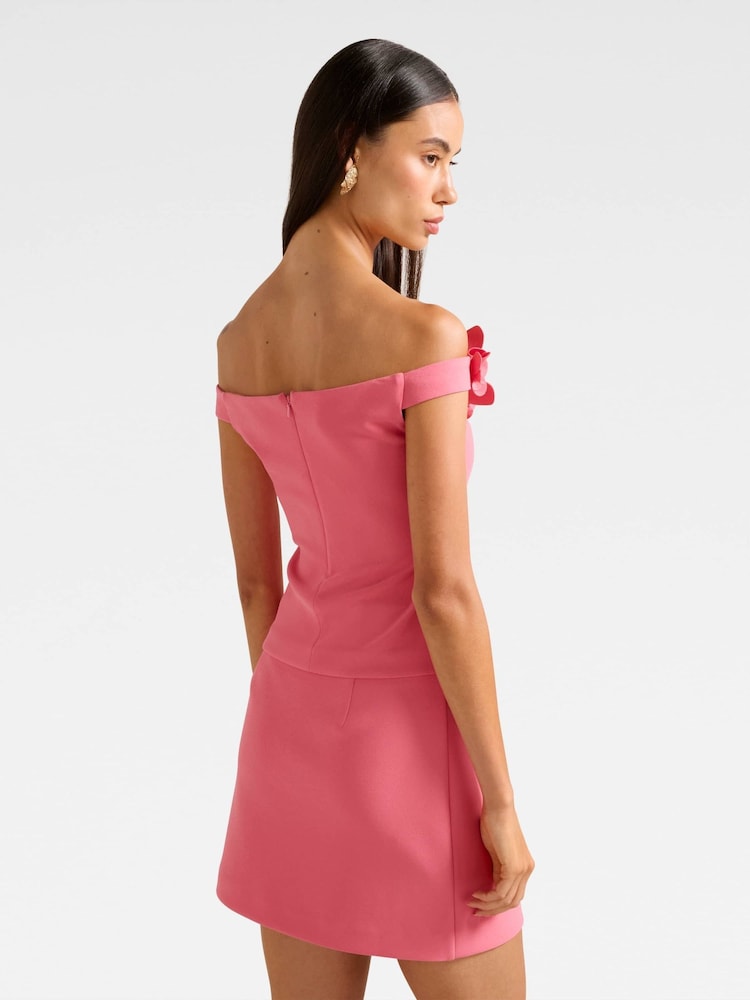 Forever New Pink Faye Applique Bardot Top - Image 2 of 5