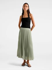 Forever New Green Aurora Pleated Skirt - Image 1 of 4