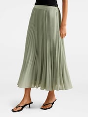 Forever New Green Aurora Pleated Skirt - Image 2 of 4