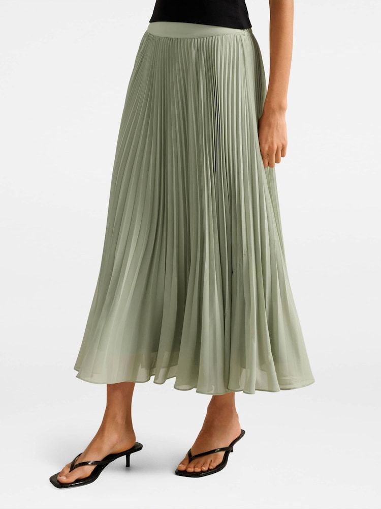 Forever New Green Aurora Pleated Skirt - Image 2 of 4