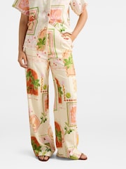Forever New Cream Contains Linen Ola Wide Leg Joggers - Image 3 of 5