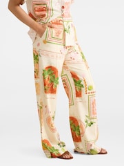 Forever New Cream Contains Linen Ola Wide Leg Joggers - Image 4 of 5