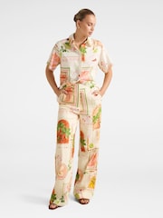 Forever New Cream Contains Linen Ola Wide Leg Joggers - Image 5 of 5