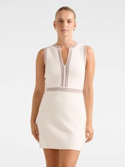 Forever New White Sabrina Striped Detail Knitted Mini Dress - Image 1 of 5
