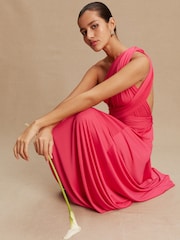 وردي توتي - فستان ماكسي متعدد الاتجاهات لضيوف الزفاف وإشبينة العروس - صورة 3 من 11