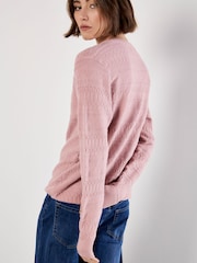 Apricot Pink Button Detail Pointelle Jumper - Image 2 of 4