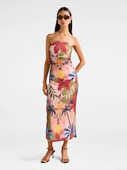Forever New Alex Strapless Mesh Ruched Midi Dress - Imagem 1 de 3