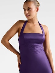 Forever New Purple April Open Back Satin Maxi Dress - Image 5 of 5