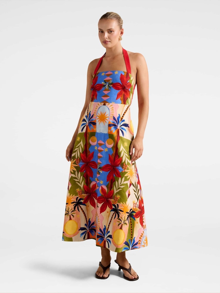 Forever New Red Romee Halter Neck Midi Dress - Image 1 of 4 Forever New Red Romee Halter Neck Midi Dress - Image 1 of 4