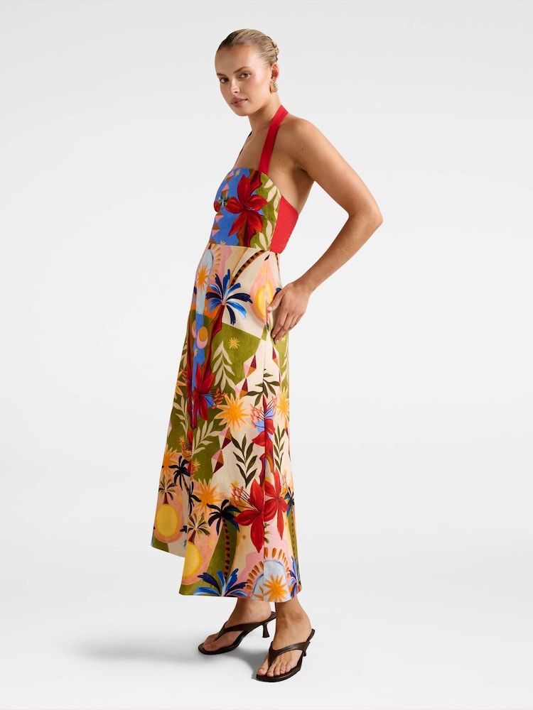Forever New Red Romee Halter Neck Midi Dress - Image 4 of 4