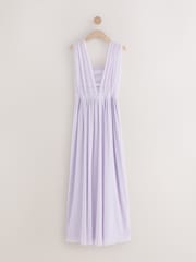 Lilac Purple Mesh Multiway Wedding Guest Bridesmaid Maxi Dress - Image 9 of 13