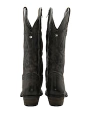 Ravel Black Leather Cowboy Boots on a Western Heels - Image 3 of 4
