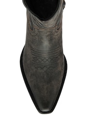 Ravel Black Leather Cowboy Boots on a Western Heels - Image 4 of 4