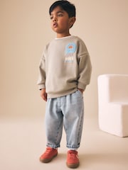 Light Brown Beach Print Crew Neck Sweatshirt (3mths-7yrs) - Image 2 of 7