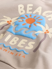 Light Brown Beach Print Crew Neck Sweatshirt (3mths-7yrs) - Image 6 of 7