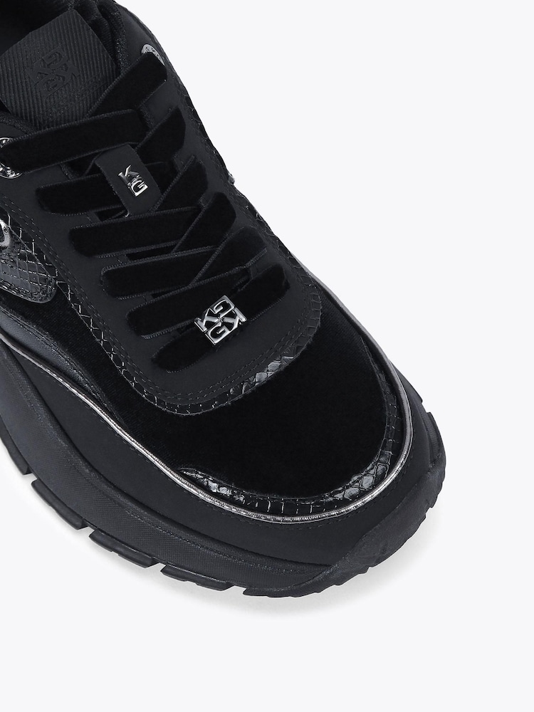 Zwart - KG Kurt Geiger Lisbon Lace Up Trainers - Afbeelding 5 van 5 Zwart - KG Kurt Geiger Lisbon Lace Up Trainers - Afbeelding 5 van 5