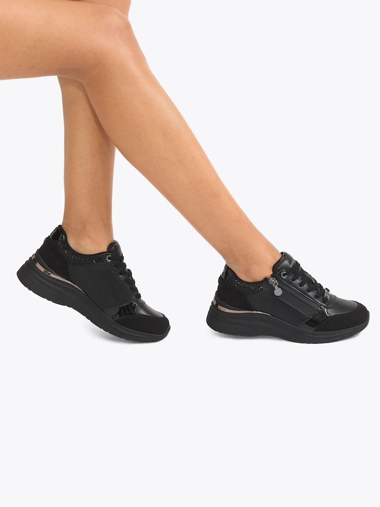 Carvela Black Carvela Statement Zip Runner Trainers - Image 1 of 5 Carvela Black Carvela Statement Zip Runner Trainers - Image 1 of 5