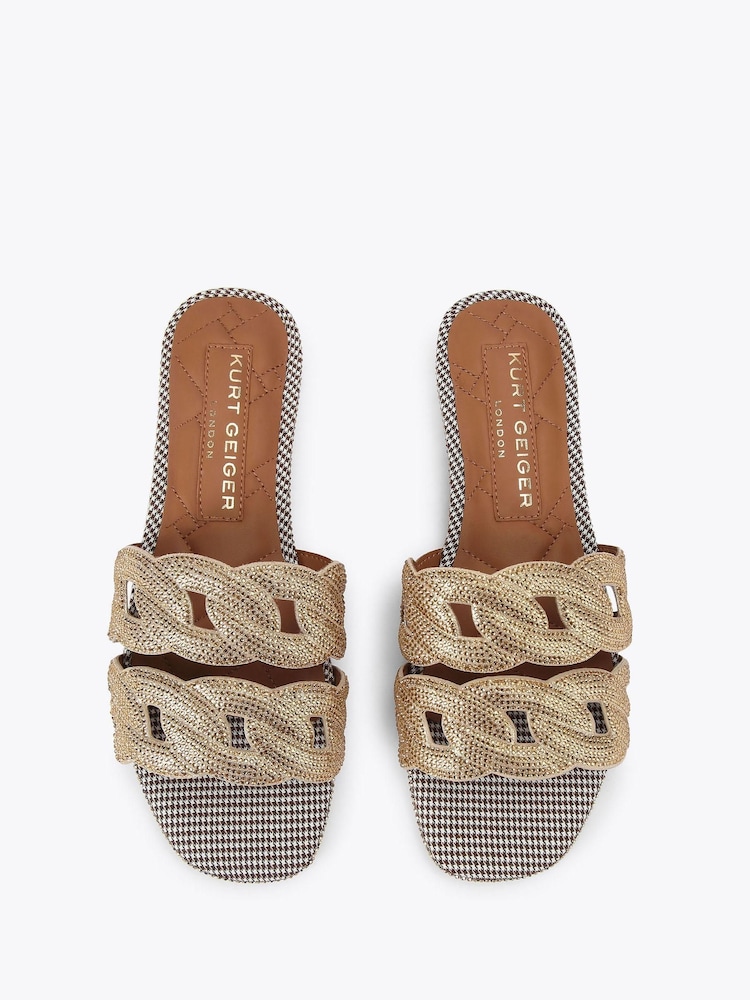 Kurt Geiger London Crystal Chain Flat Sandals - Image 2 of 4 Kurt Geiger London Crystal Chain Flat Sandals - Image 2 of 4