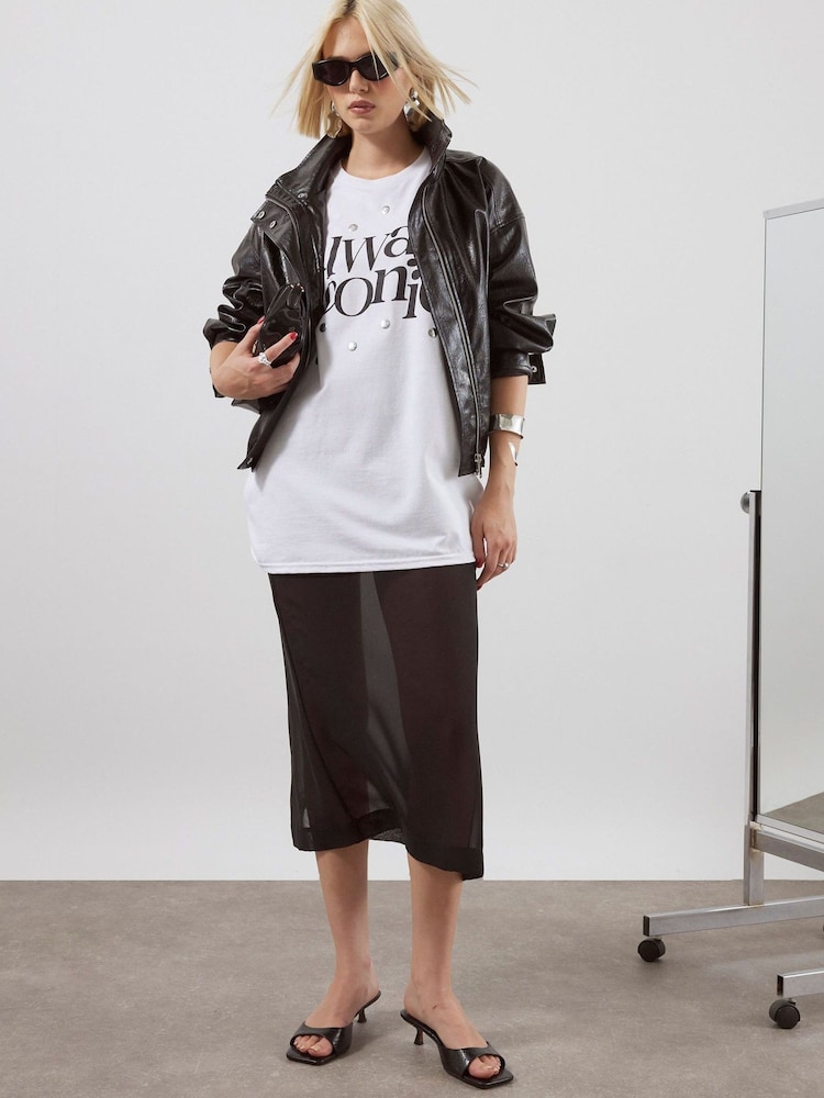 River Island White Always Iconic Studded T-Shirt - Image 4 of 4