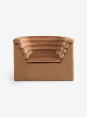 MADE.COM Fawn Truffle Natural Velvet Lineari Accent Chair - Image 1 of 2