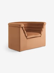 MADE.COM Fawn Truffle Natural Velvet Lineari Accent Chair - Image 2 of 2