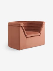 MADE.COM Fawn Truffle Natural Velvet Lineari Accent Chair - Image 4 of 5