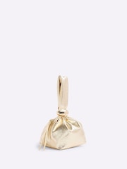 River Island Gold Metal Grab Bag - Image 1 of 6