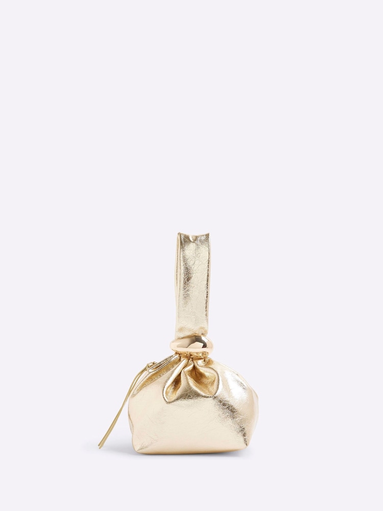 River Island Gold Metal Grab Bag - Image 2 of 6