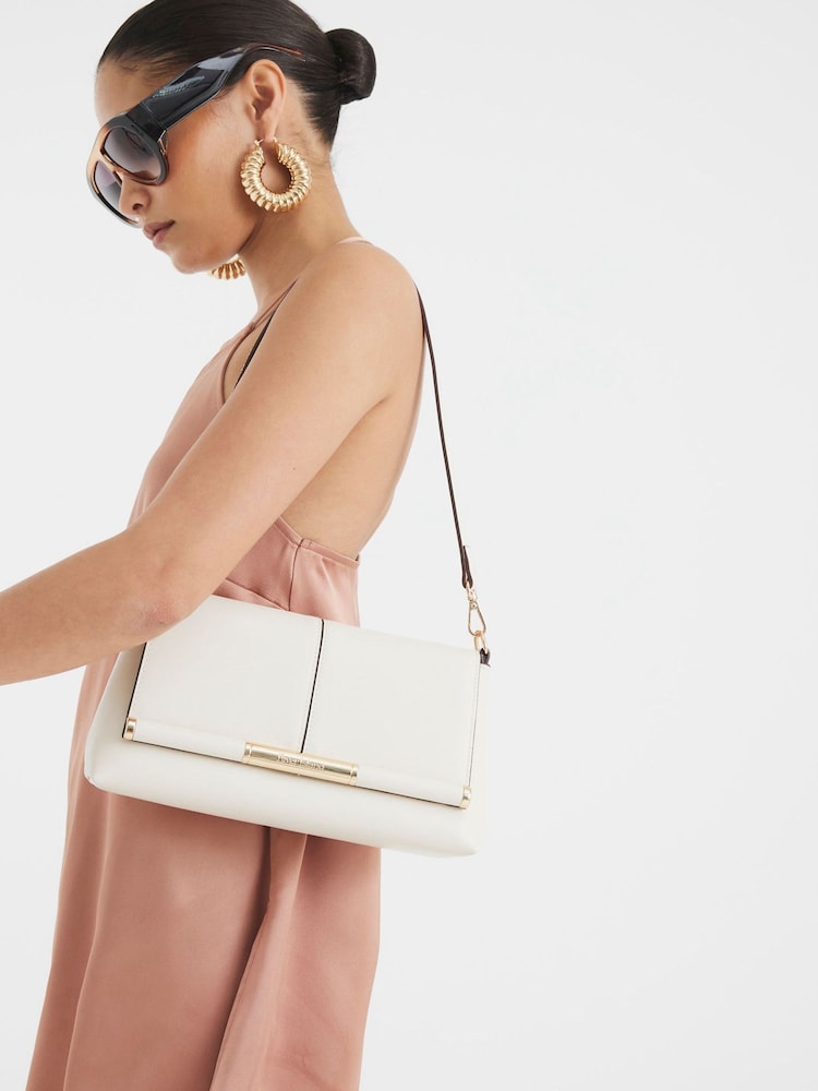 River Island Cream Bar Front Clutch - Image 6 of 6 River Island Cream Bar Front Clutch - Image 6 of 6