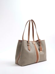 River Island Brown RI Monogram Tote Bag and Purs  Bundle - Image 1 of 5