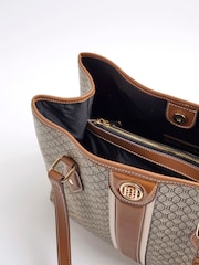 River Island Brown RI Monogram Tote Bag and Purs  Bundle - Image 4 of 5