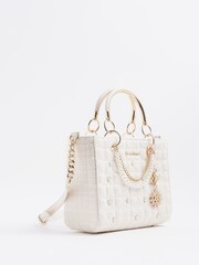 River Island Cream Boucle Quilted Tote Bag - Image 3 of 6